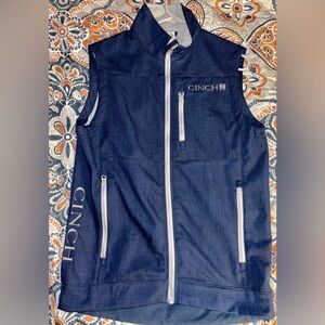 Pre-owned mens CINCH bonded vest, like new, color blue SIZE XS